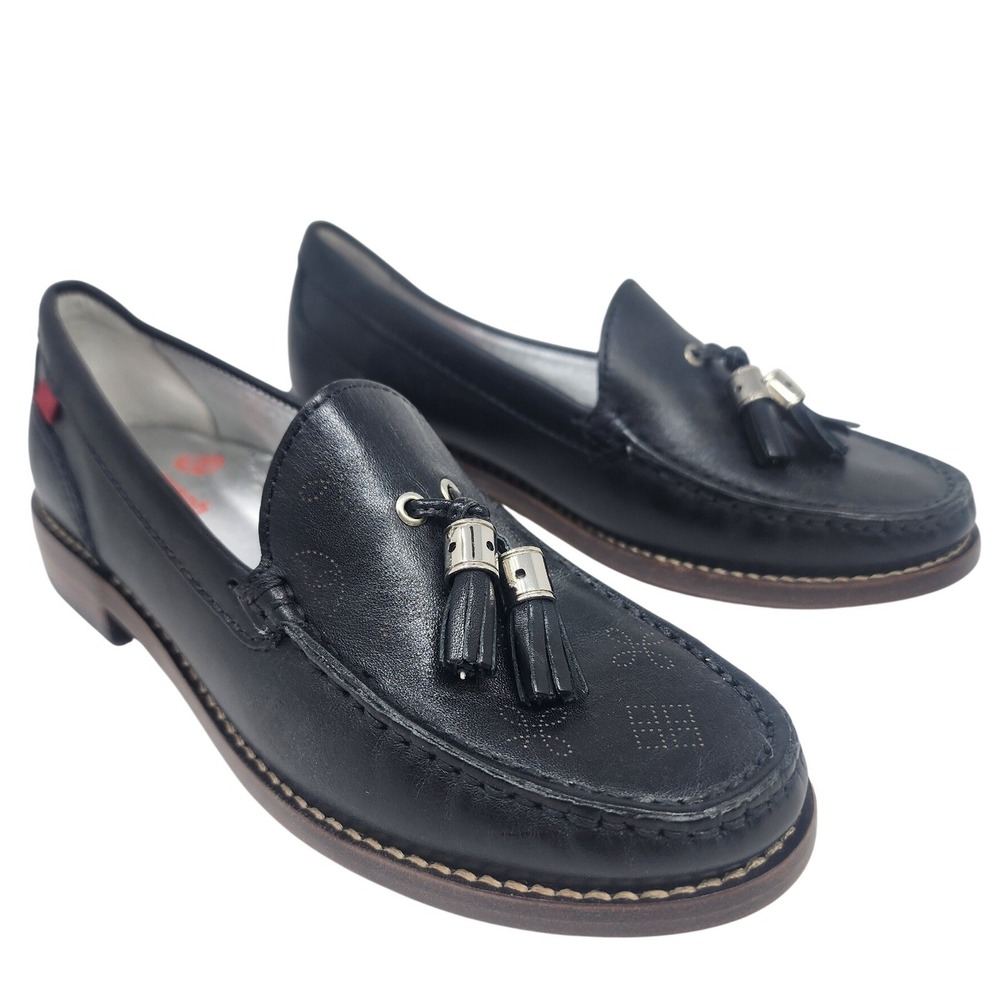 Marc Joseph New York Womens Black Leather Tassel Loafers Handcrafted Brazil US 5